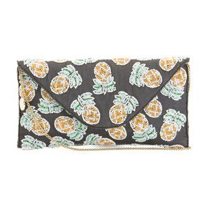 NWT From St Xavier Pina Pineapple Beaded Clutch